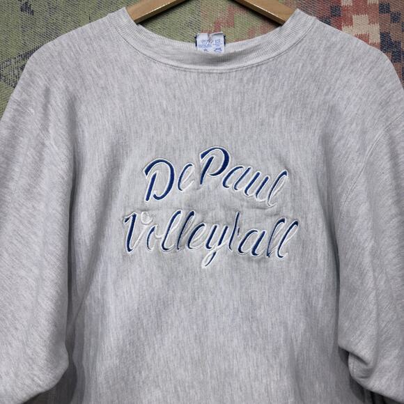 Champion Depaul Volleyball Vintage Reverse Weave Sweatshirt Size XL 90s - Picture 2 of 5